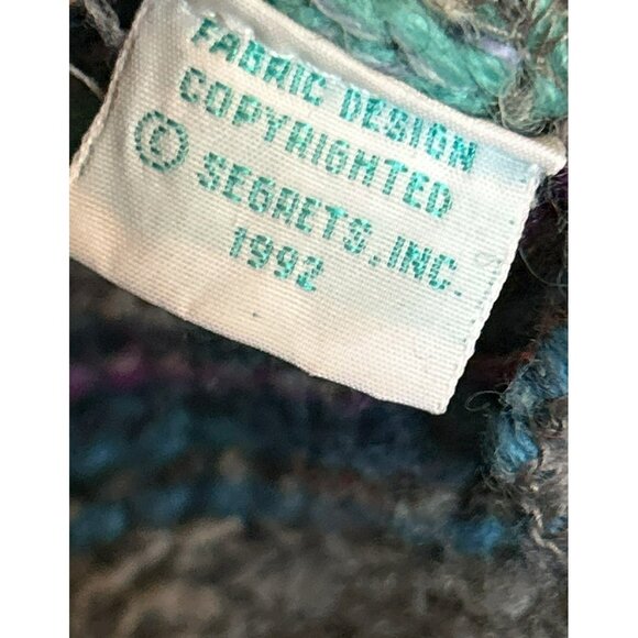 Vintage Segrets 1992 3D Geometric Wool Cardigan Sweater Size Small 1990s - Picture 6 of 8